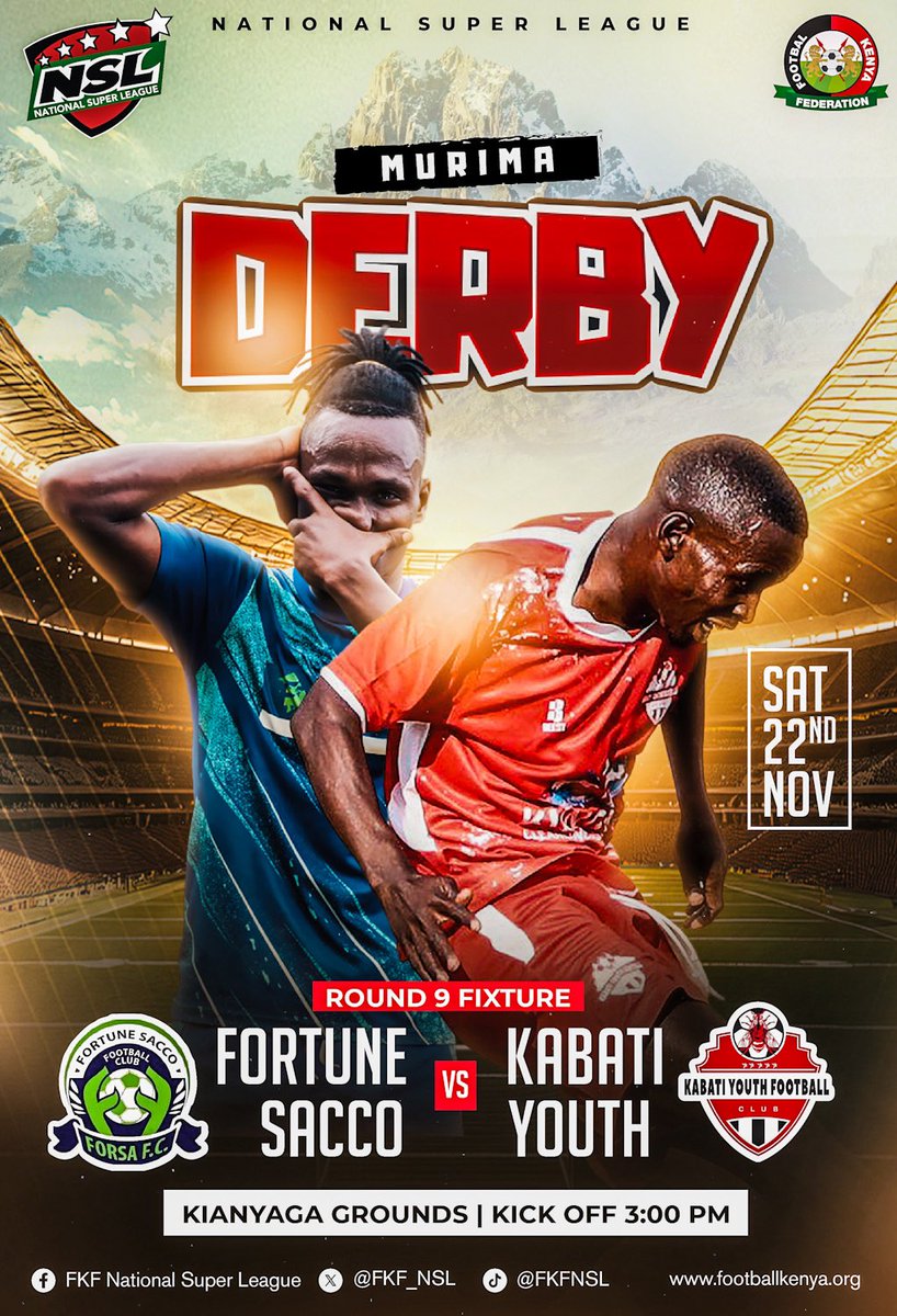 FKF_NSL's tweet image. Murima Derby! Kuja na mtu! Hii itakua kubwa! 

#FKFNSL
