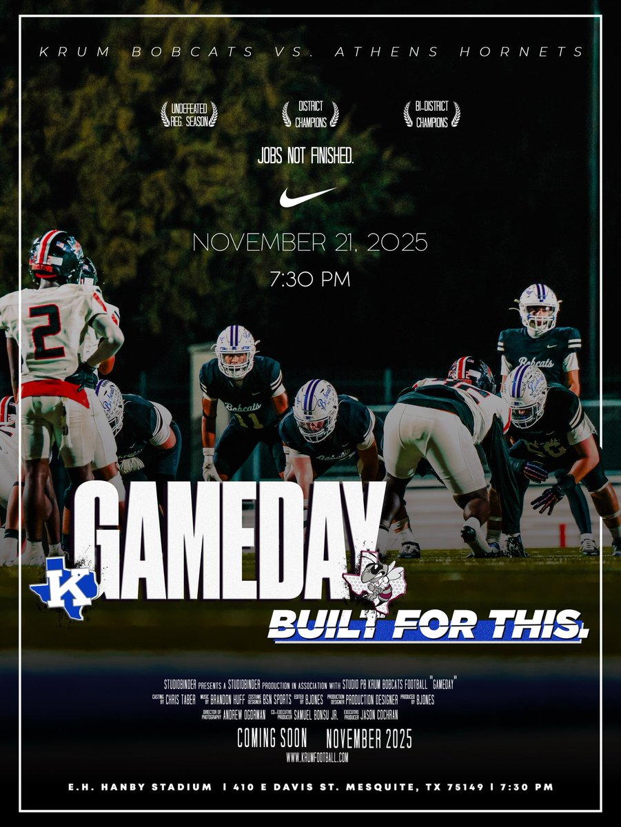 Let’s blow the lid off Hanby Stadium at 7:30 tonight. 

Thank you God for another opportunity to praise you. 

🗓️ 11.21.2025

🆚 Athens Hornets

🕰️ 7:30 pm

🏟️ E.H. Hanby Stadium 

📍Mesquite, TX

🏈 WE WILL.