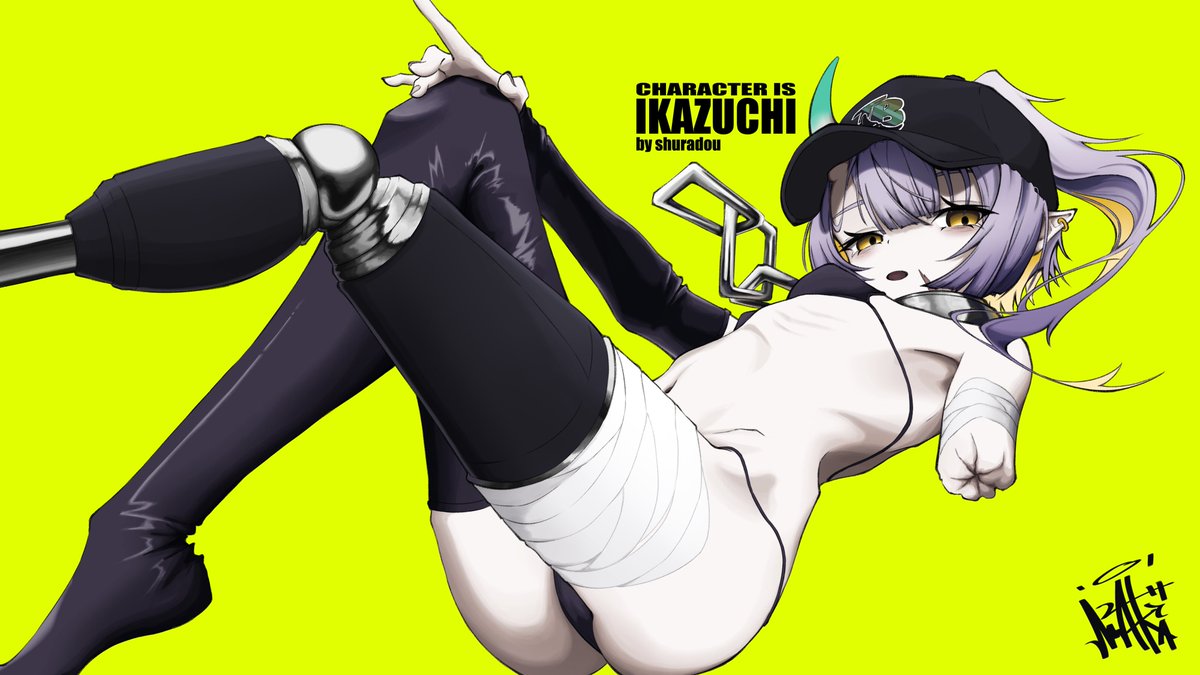 #イラスト　#いかずちちゃん 
修羅道さんのいかずちちゃん