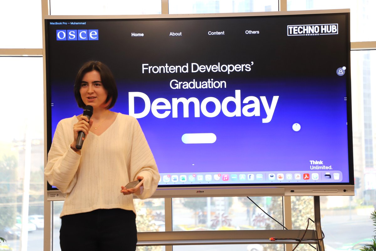 OSCEDushanbe's tweet image. 🚀 Today, @OSCEDushanbe &amp;amp; Public Organization TechnoHub hosted #DemoDay!

Young IT grads showcased Front-End Web Development skills👩‍💻, presented their projects💡, and connected with private sector reps 🤝to boost employment prospects.
#TechnoHub #ITSkills #YouthEmpowerment