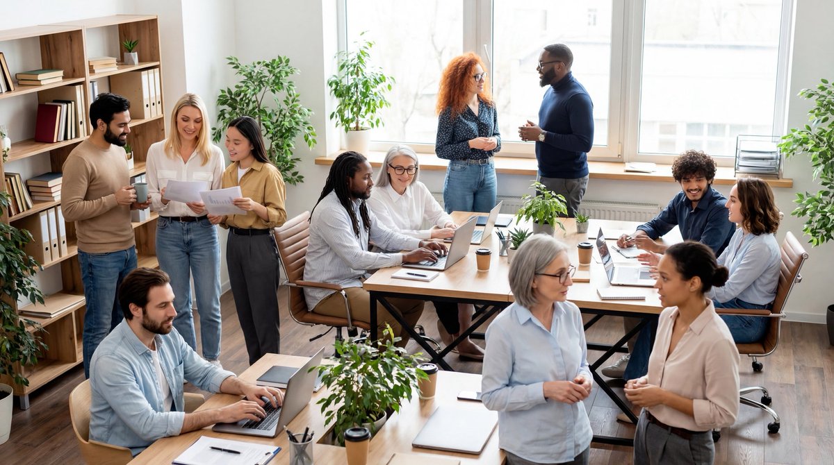 Was reading that Nano Banana Pro can handle 14 different people or objects and create an image with all of them in it.  So, I got these random 14 people and asked it to put them all into an office setting…even got the clothes accurate although it only used 12 of them….Bonkers😳