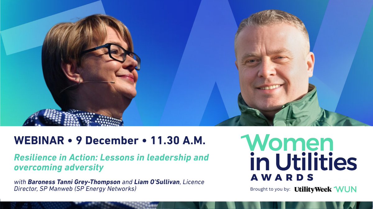 UtilityWeek's tweet image. NEW WEBINAR! 💻 Join us 9 December a 11.30 GMT for an exclusive exclusive interview with the host of the 2025 Women in Utilities Awards, Baroness @Tanni_GT, and this year&apos;s Allyship Award winner Liam O&apos;Sullivan from @SPEnergyNetwork. Find out more and register here ➡️…