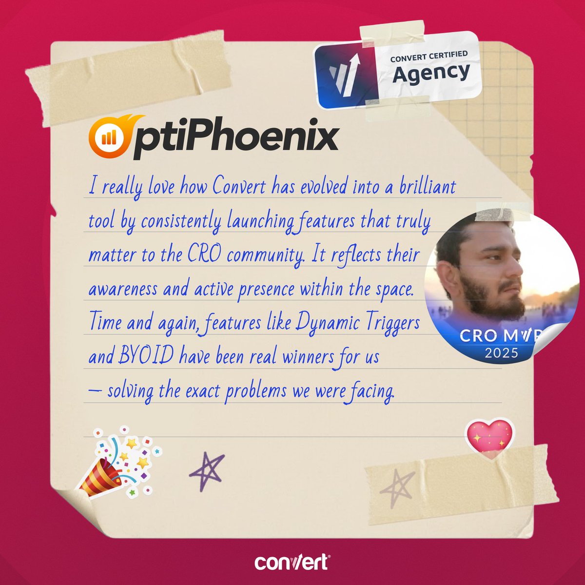 Convert's tweet image. If your A/B testing tool doesn’t line up with GA4, you’ve probably read every blog out there trying to fix it.

Now watch @optiphoenix_cro summarise the essence of what actually matters - the part no tool alone can solve

“The quality of your learnings will never exceed the…