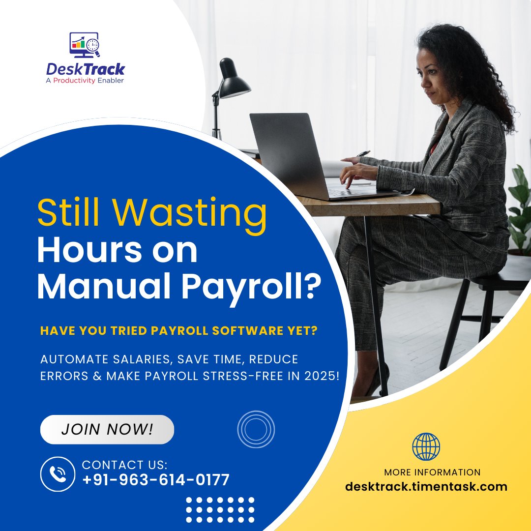 desk_track's tweet image. Still doing payroll manually? 😳

Switch to automated Payroll Software!
Fast • Accurate • Error-free • Smart
Check our latest carousel 👇

Read More: shorturl.at/NRAyz
#PayrollSoftware #DeskTrack #HRTech