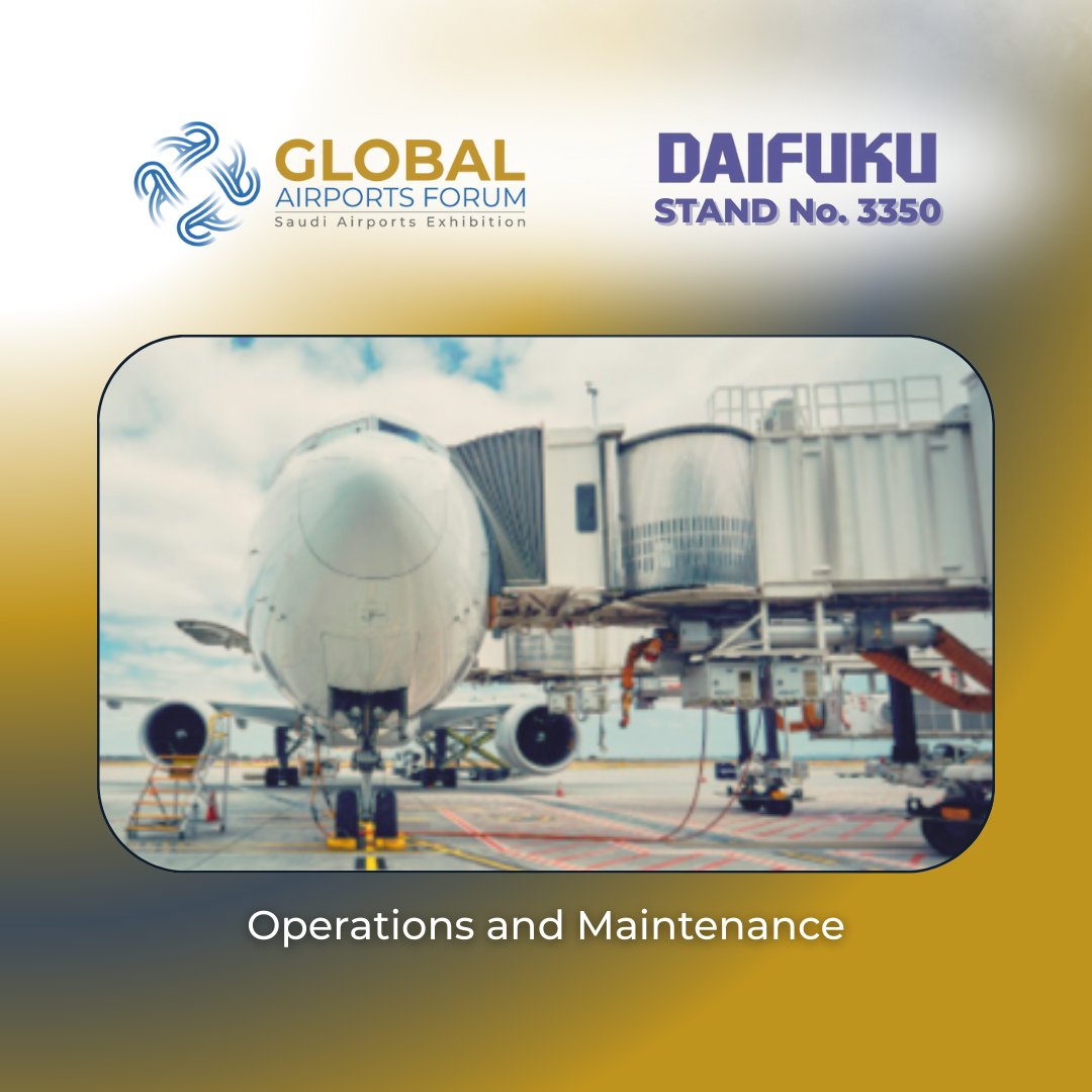 SaudiExhibition's tweet image. Daifuku delivers innovative solutions for efficient, secure airport operations.

Meet them at Stand 3350.
📍 RICEC, Riyadh, Saudi Arabia
📅 16–17 December 2025
🎟 Visitor Entry Free
👉 Register now: tinyurl.com/mum3evkc

#GAF2025 #Daifuku #AviationTech #GlobalAirportsForum