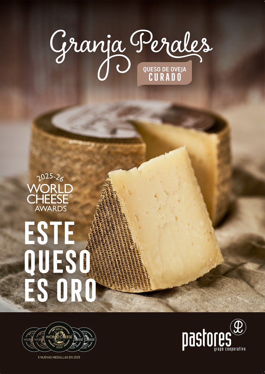 Este queso, es oro.

🥇 Queso Curado Granja Perales, medalla de oro en los World Cheese Awards, el concurso de queso más importante del mundo.