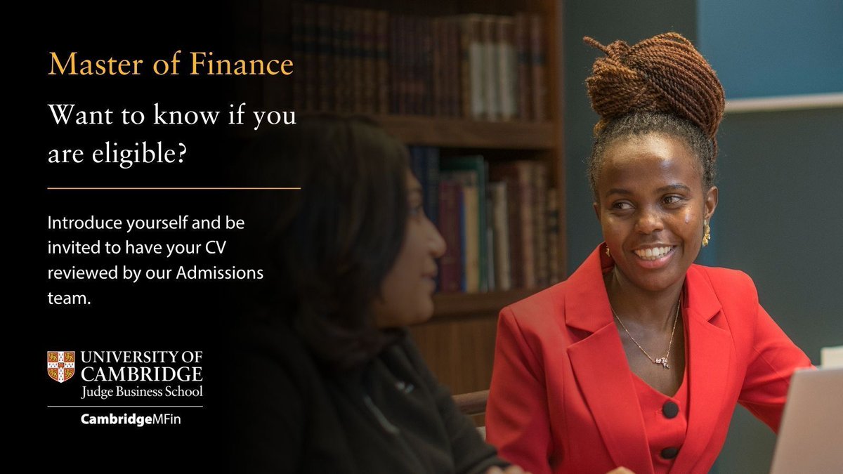 Thinking of applying to the Cambridge Master of Finance? Get your CV reviewed by our Admissions Team! Find out if you meet the eligibility criteria before applying. Start here: buff.ly/4xyMp01
