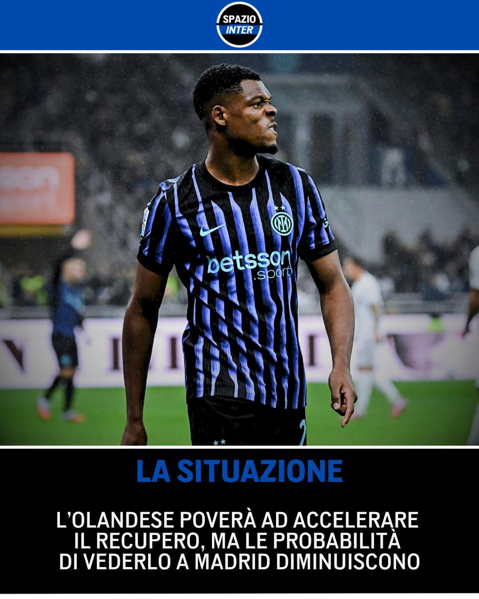 SpazioInter's tweet image. Brutte notizie per Chivu: Dumfries sembrerebbe a rischio anche per il match contro l’Atletico Madrid😱

Quello che sembrava un semplice fastidio alla caviglia risolvibile in pochi giorni si è trasformato in qualcosa di più serio❌

#Inter #Dumfries #SpazioInter