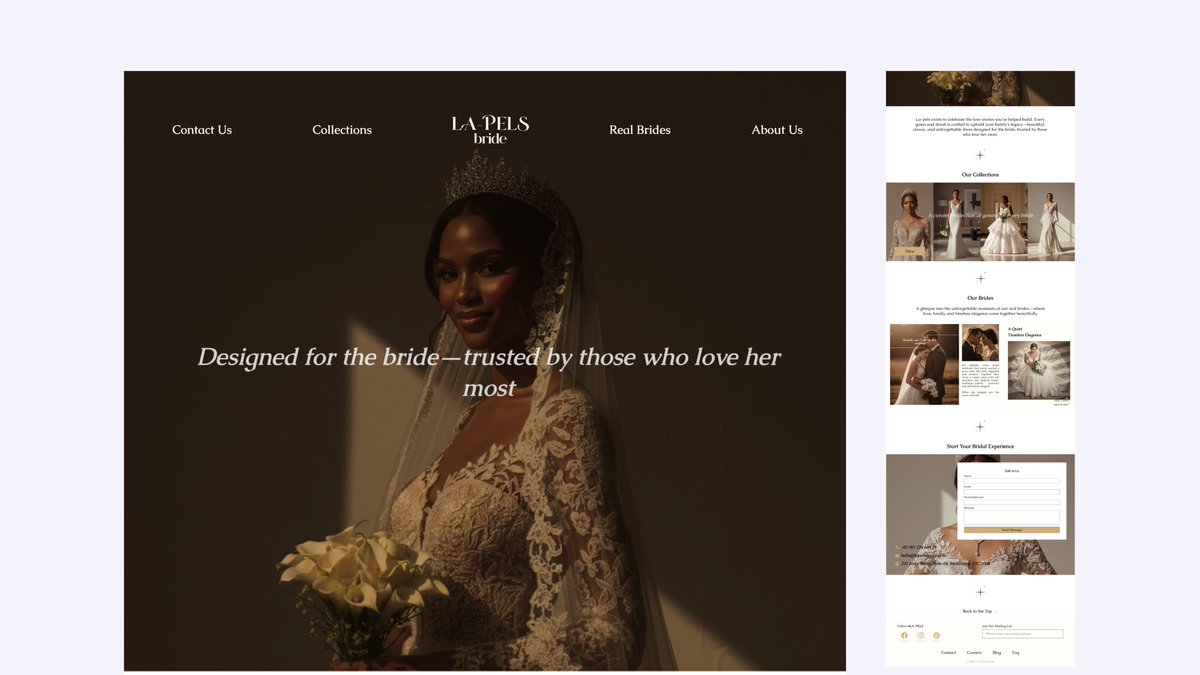 OKBanjoko's tweet image. Just completed this bridal landing page design.

#uxdesign #uidesign #uxuidesigner