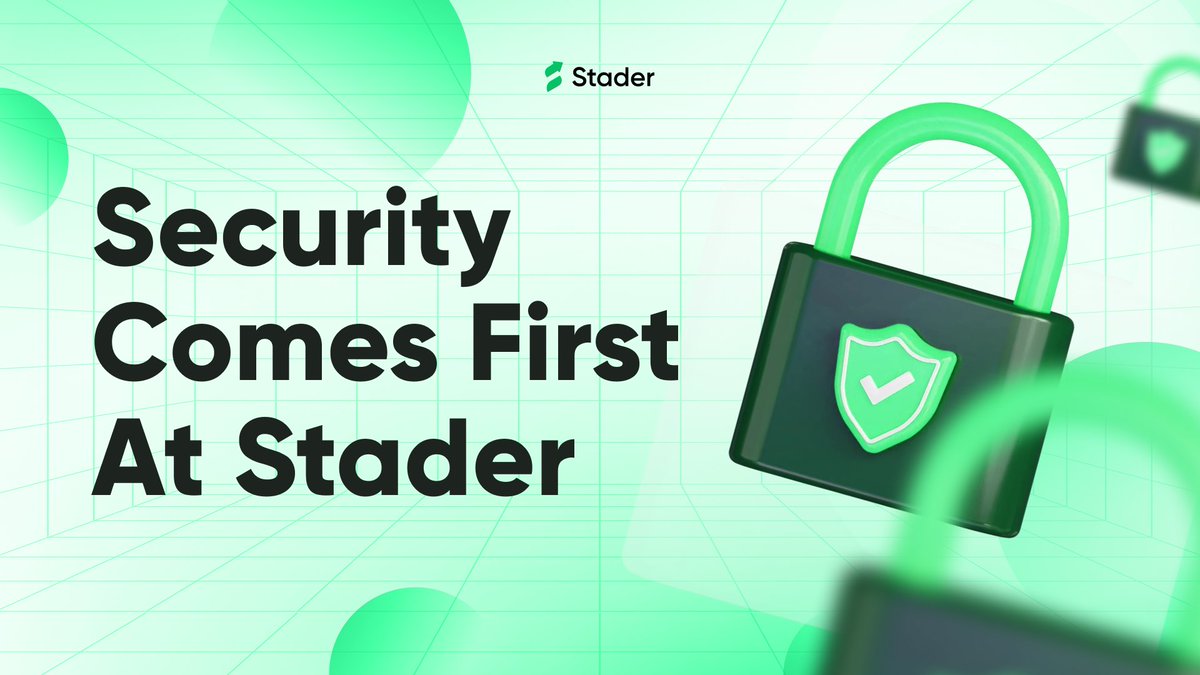 staderlabs's tweet image. Security isn’t an afterthought at Stader Labs; it’s the foundation.

From our smart contracts to validator infrastructure, every product is built with audited, battle-tested security at its core 🧵