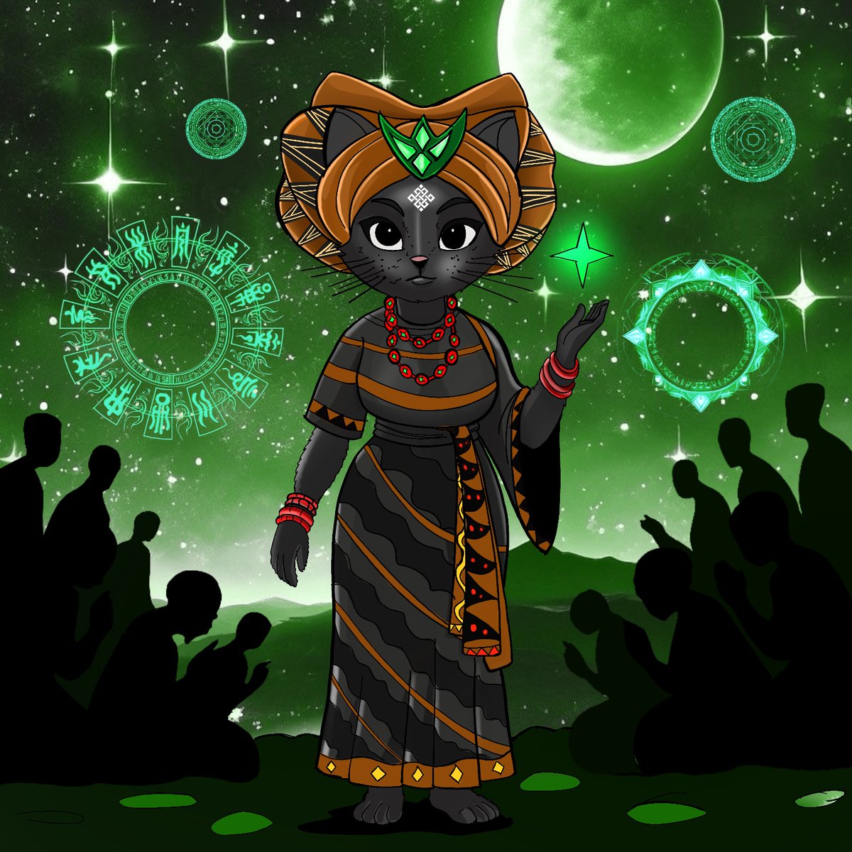 SugoiDaowarrior's tweet image. This is my submission for the @RitualNigeria Siggy Across the Multiverse competition and I took inspiration from :
The Yoruba culture and a fit in which I wore recently that would be referenced below.
I made use of the red beads to show the royalty of Siggy.
The green cosmic mist…