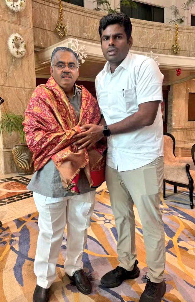 tarunchughbjp's tweet image. Warmly welcomed by the dynamic leader, Sh. @annamalai_k Ji, in Chennai today upon my arrival to attend various organisational programmes.