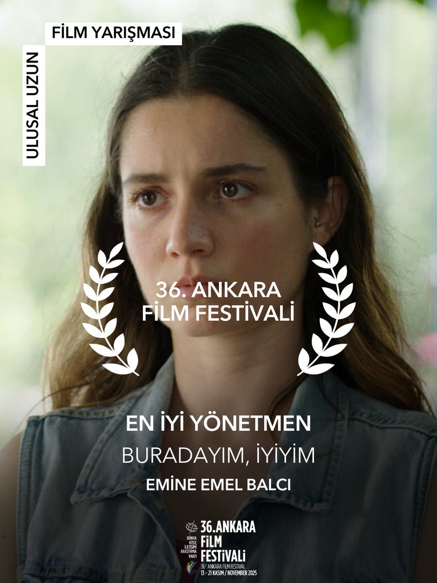 AnkaraUFF's tweet image. #AnkaraFF2025 Ulusal Uzun Film Yarışması “En İyi Yönetmen”: EMİNE EMEL BALCI (Buradayım, İyiyim)

#36AnkaraFF 🏆