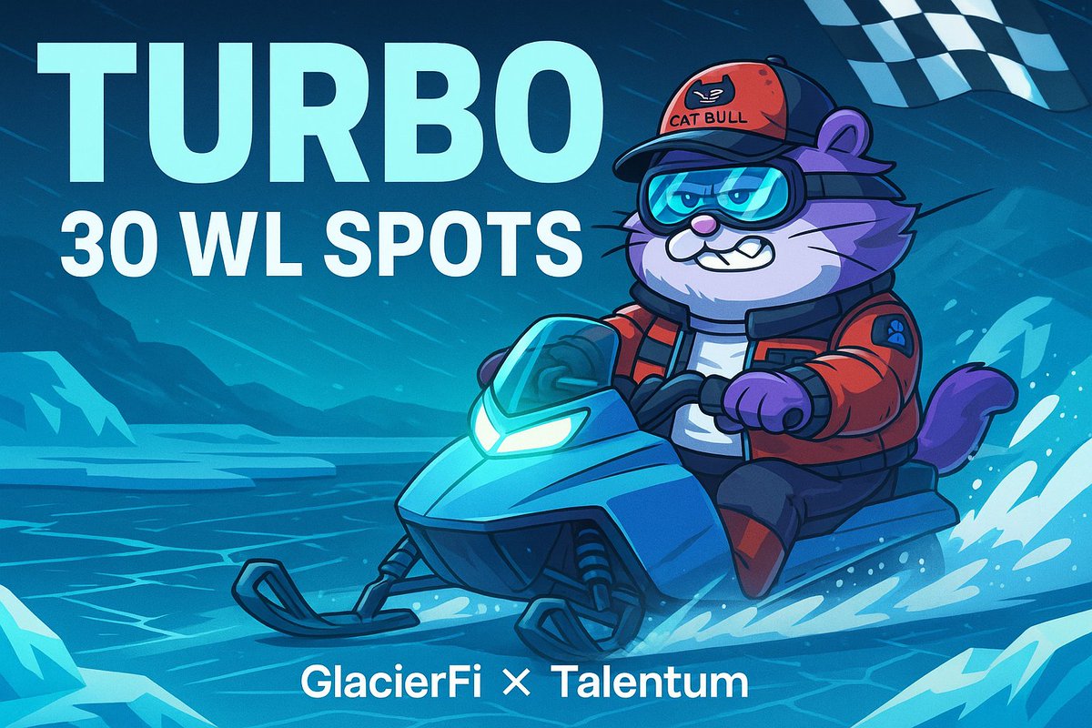 Glacier_Fi's tweet image. GlacierFi posting something? Must be serious 🧊

Together with our frens @TalentumID we’re giving away 30 WLs for their Turbo NFT on Monad ⚡️

To enter:
☝️ Follow @Glacier_Fi and @TalentumID
✌️ Reply with your wallet

Winners chosen at random. Your future PFP might be here.