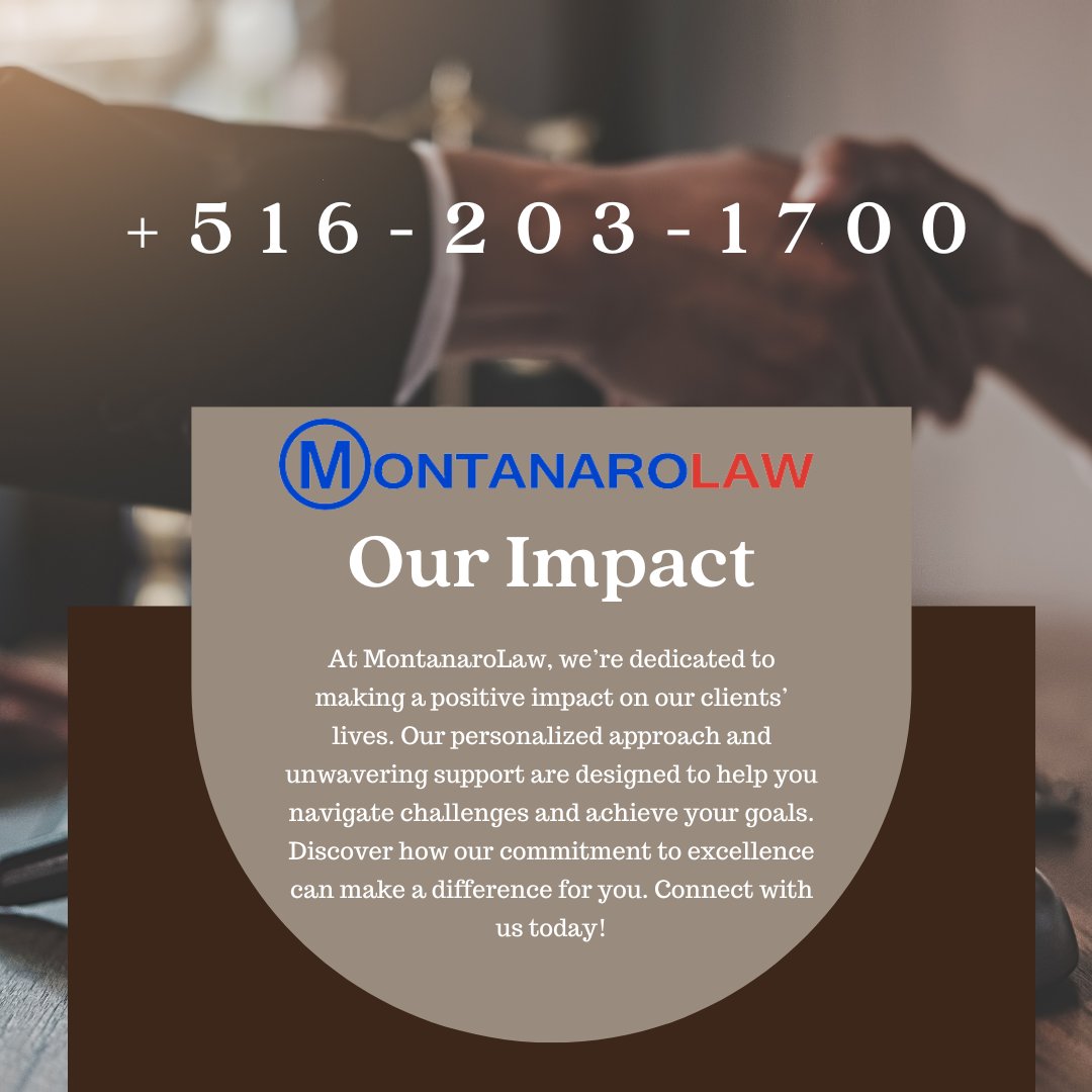 montanarolaw's tweet image. Experience the difference at MontanaroLaw. We&apos;re committed to your success—let us guide you through life&apos;s challenges. Call us today! #MontanaroLaw #OurImpact #ClientFocused #LegalSupport #LawFirmCare #DedicatedLawyers

(516)203-1700
montanarolaw.com
info@montanarolaw.com