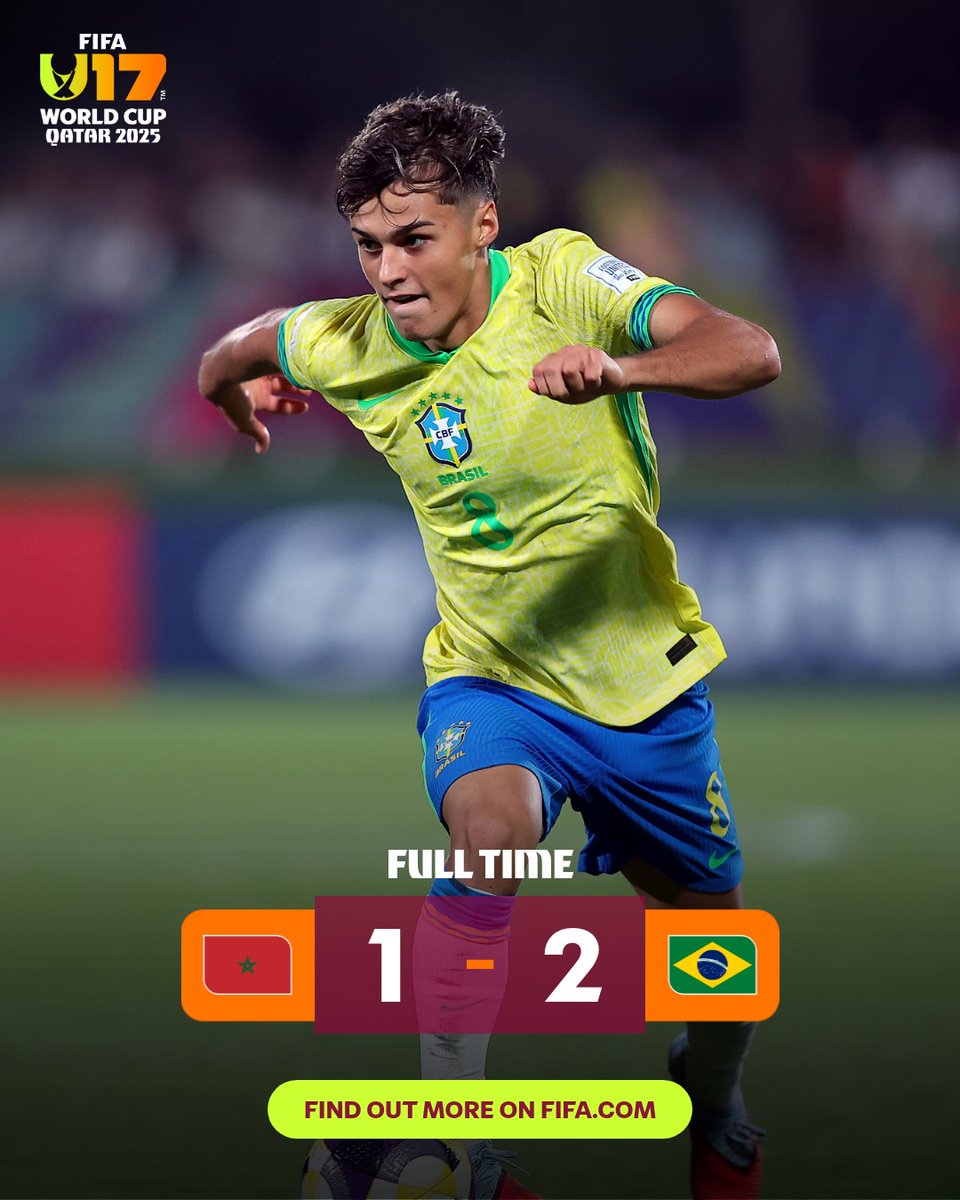 Brazil defeat Morocco to advance to the Semi-finals 🇧🇷

#U17WC