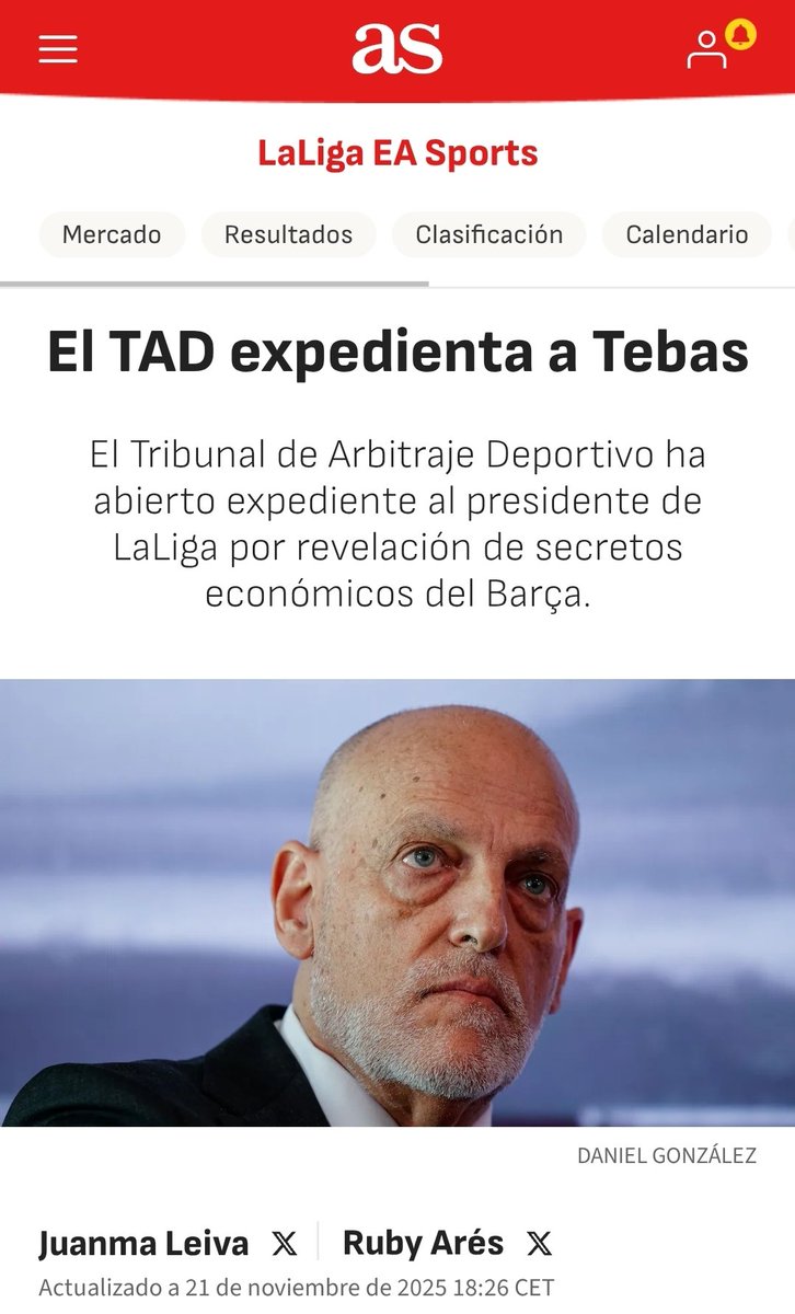 MiguelGalanCNFE's tweet image. Se ha producido la noticia que todo el fútbol español estaba esperando: el Tribunal Administrativo del Deporte (TAD) @deportegob expedienta al presidente de La Liga  @LaLiga tras mi denuncia por incumplimiento del deber de confidencialidad al revelar los estados financieros del…