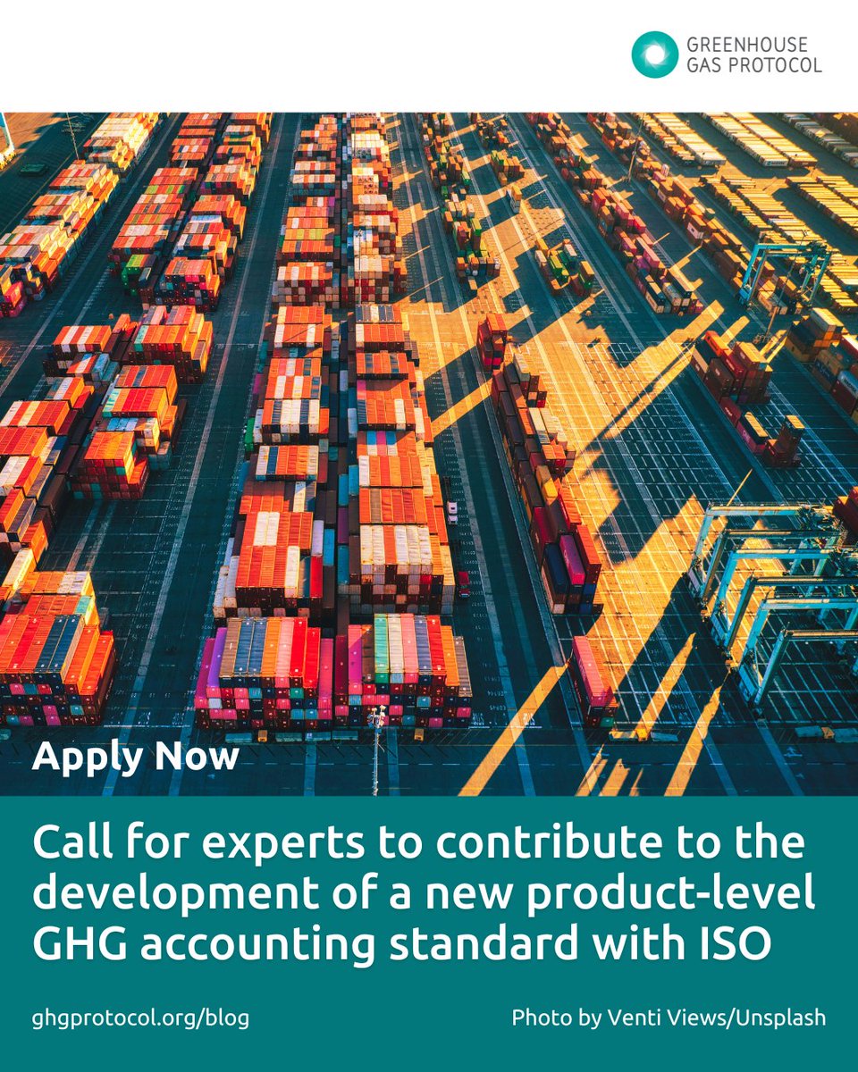 ⏰Don’t miss your opportunity to contribute to the development of a new product-level GHG accounting standard with ISO!

📅 Applications close Nov 30!

➡️ Learn more and submit your application: bit.ly/43mc6u3
