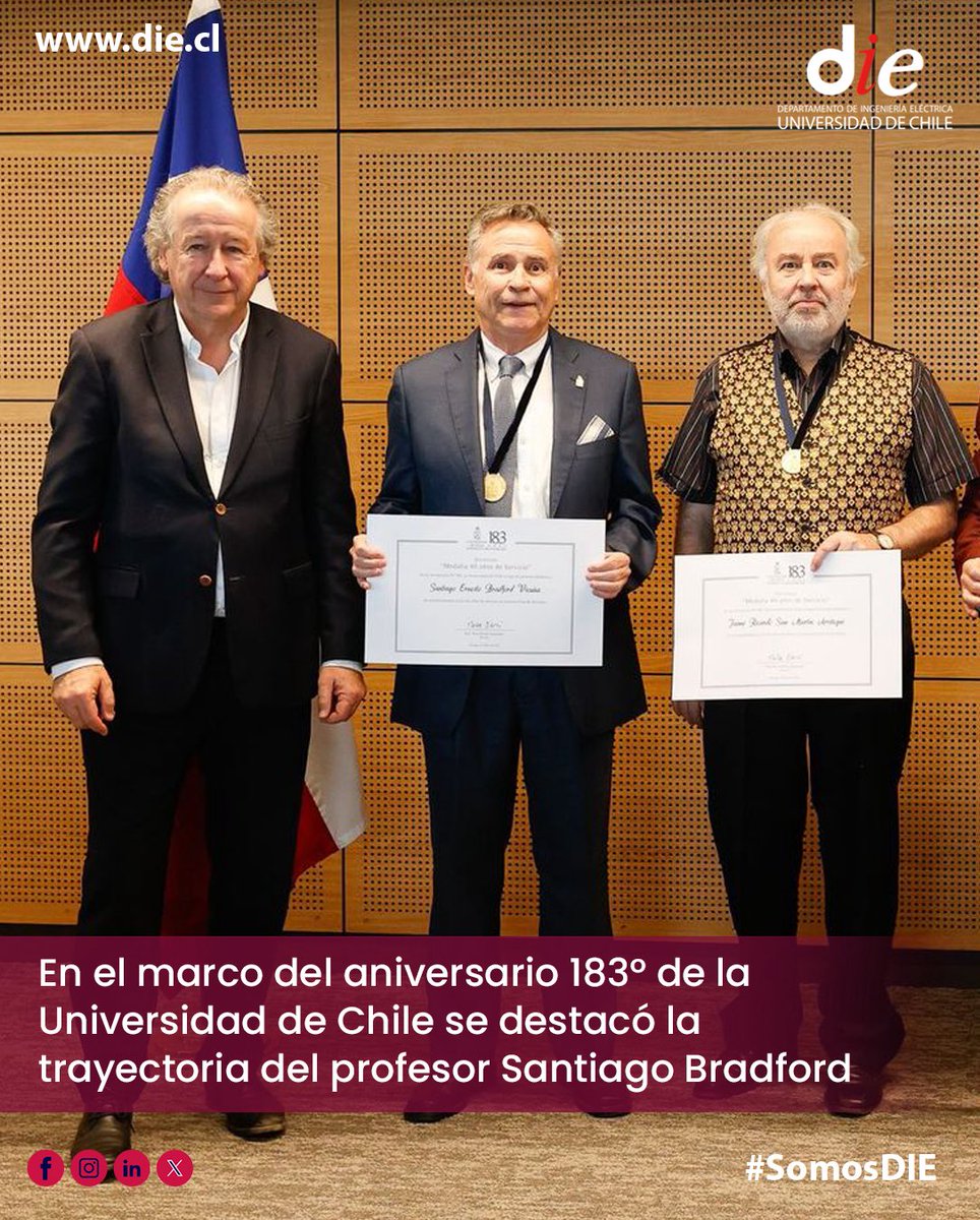 Felicitamos al profesor Santiago Bradford por sus 40 años de entrega y trayectoria en nuestra Universidad. 👉 die.cl/en-el-marco-de…