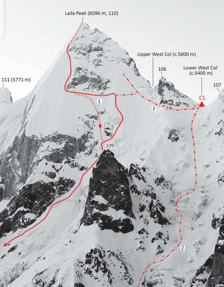 Climbing routes to Laila peak, Laila peak located in the Hushe Valley Baltistan, Pakistan. It stands at an elevation of 6,096 meters above sea level.
#karakoram #Pakistan