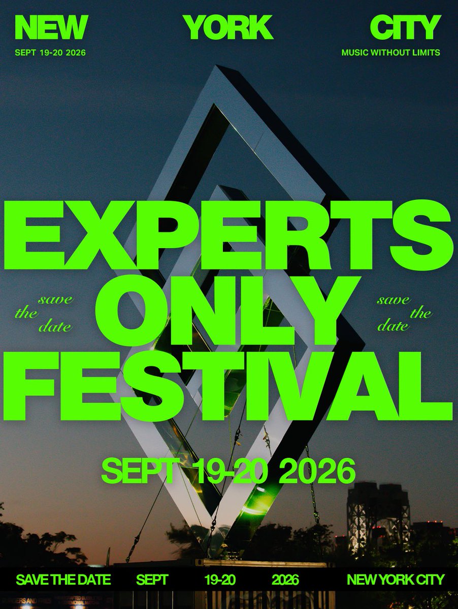 expertsonlyfest's tweet image. WE’RE BACK BABY!!

&amp;amp; locking in NYC for another epic year of Experts Only Festival 🤟

We’re giving all 2025 attendees first dibs.. check your email or text for your unique presale code on Monday. Loyalty Presale goes live Tuesday 11/25 @ 12PM ET. See you in 2026 💚