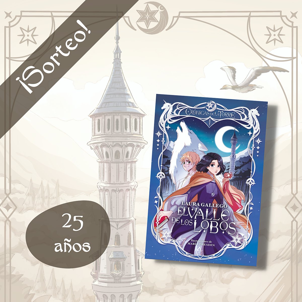 🌟 ¡SORTEO! 🌟
 
Con motivo del 25 ANIVERSARIO de EL VALLE DE LOS LOBOS, ¡sorteamos un ejemplar dedicado en todas nuestras redes sociales! 
 
Para participar: RT + dinos cuál es tu personaje favorito de las Crónicas de la Torre + menciona a alguien a quien se lo presentarías.