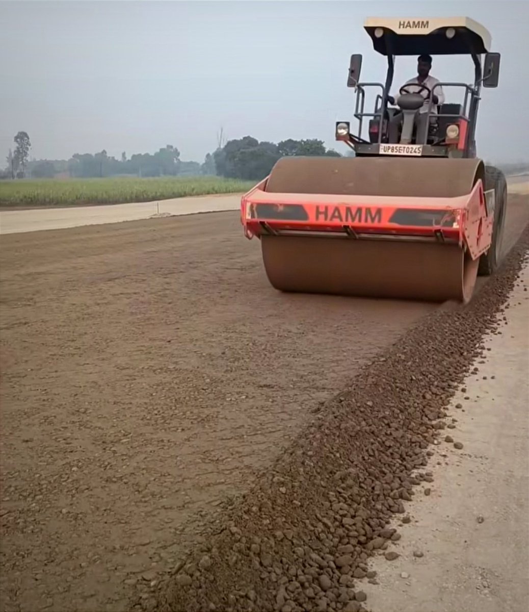 CivilEngDis's tweet image. Highway layer compaction is the process of mechanically compressing soil, aggregate, or asphalt layers to remove air voids, increase density, and improve the structural integrity of the road. This is a critical step in road construction that enhances pavement strength, stability,…