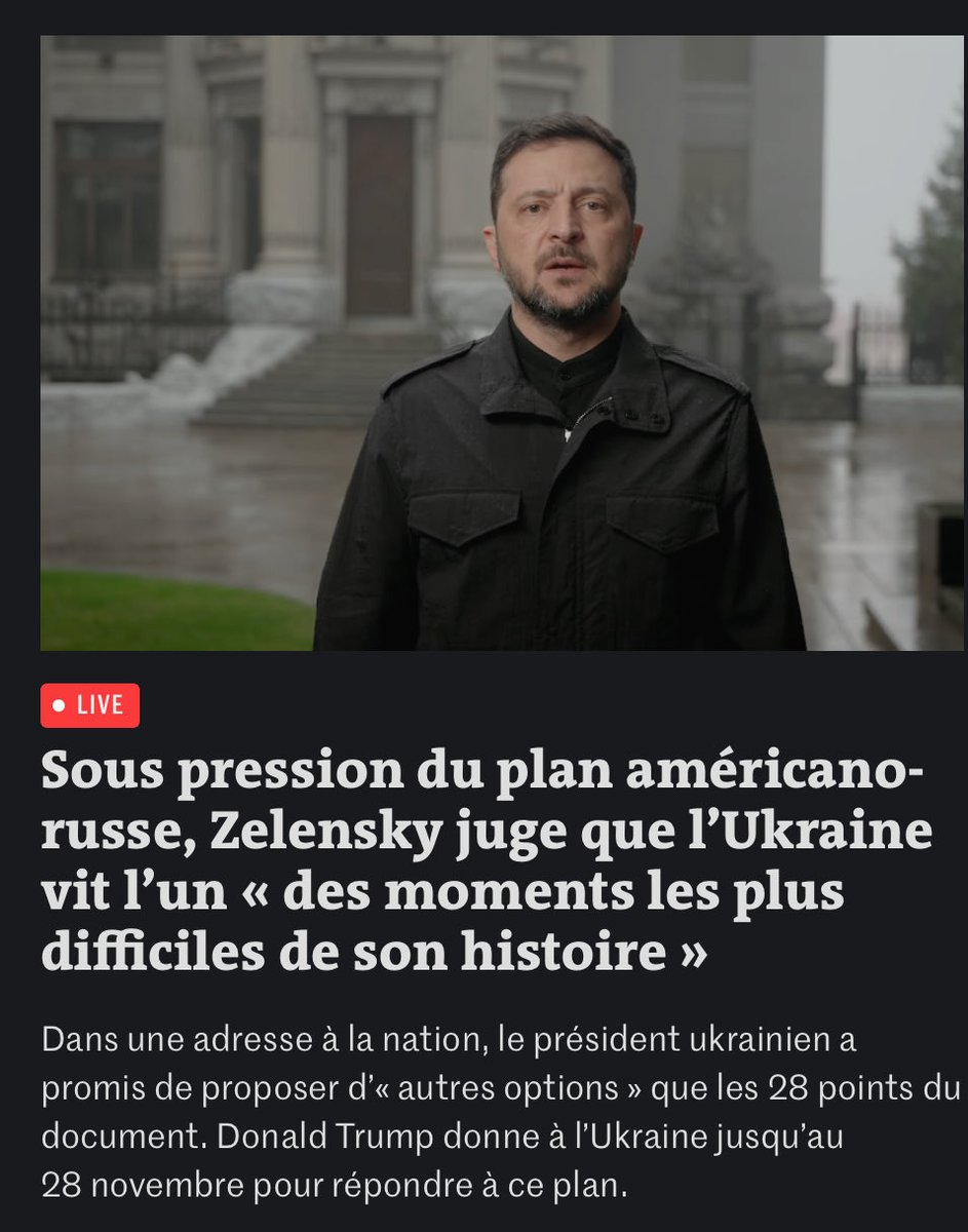 J’espère que ⁦<a href="/EmmanuelMacron/">Emmanuel Macron</a>⁩ va tout faire avec ses collègues européens pour aider ⁦<a href="/ZelenskyyUa/">Volodymyr Zelenskyy / Володимир Зеленський</a>⁩ sur une contre proposition plus acceptable.