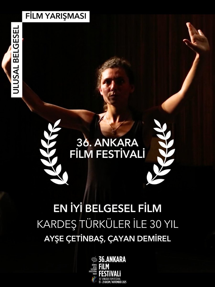 #AnkaraFF2025 Ulusal Belgesel Film Yarışması “En İyi Belgesel Film”: KARDEŞ TÜRKÜLER İLE 30 YIL (Ayşe Çetinbaş, Çayan Demirel)

#36AnkaraFF <a href="/aysecetinbas/">Ayşe Çetinbaş 🏳️‍🌈 🐞</a> <a href="/kardesturkuler_/">Kardeş Türküler</a> <a href="/surelafilm/">Surela Film</a> 🏆