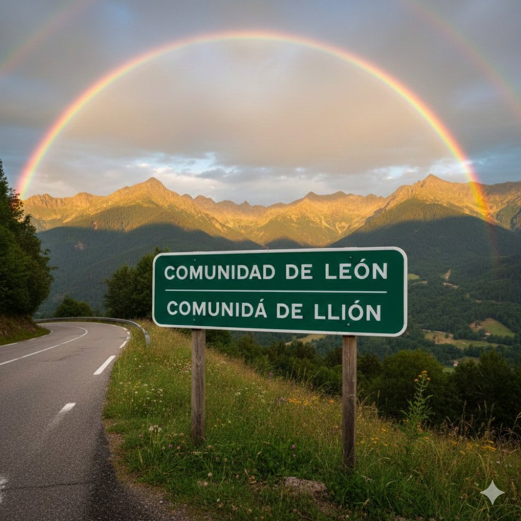 ILegionense's tweet image. La entrada al paraíso como se la imagina un leonés 🦁🏞️🌈 #AutonomíaLeonesa #Lexit #LeónSinCastilla #PaísLeonés #RegiónLeonesa #ComunidadDeLeón #ComunidáDeLlión