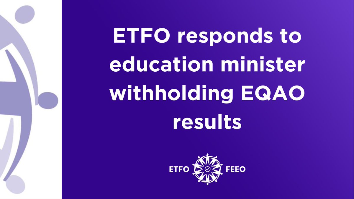 #onted Minister <a href="/PaulCalandra/">Paul Calandra</a>'s decision to delay the release of EQAO results offers a long-overdue opportunity for the government to acknowledge what educators and researchers have been saying for years: EQAO is a flawed tool that does not accurately reflect student learning and