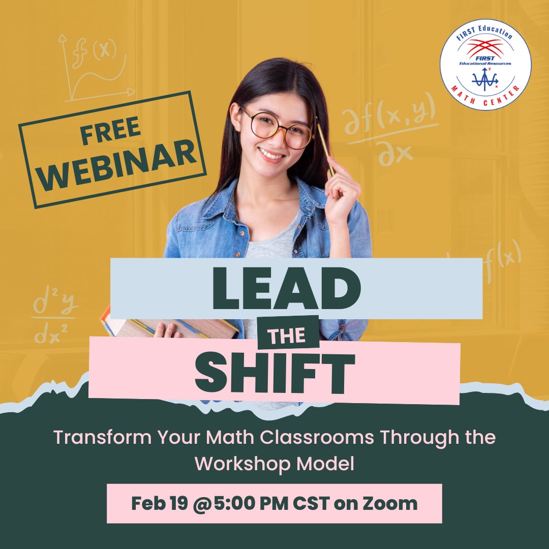 1stEdResources's tweet image. Transform your math classrooms through structures that actually work.
Our FREE webinar on the Math Workshop Model shows leaders how to support deeper understanding, meaningful differentiation, and strong teacher practice.
bit.ly/4pe9R46

#MathEducation #EdLeadership #K12