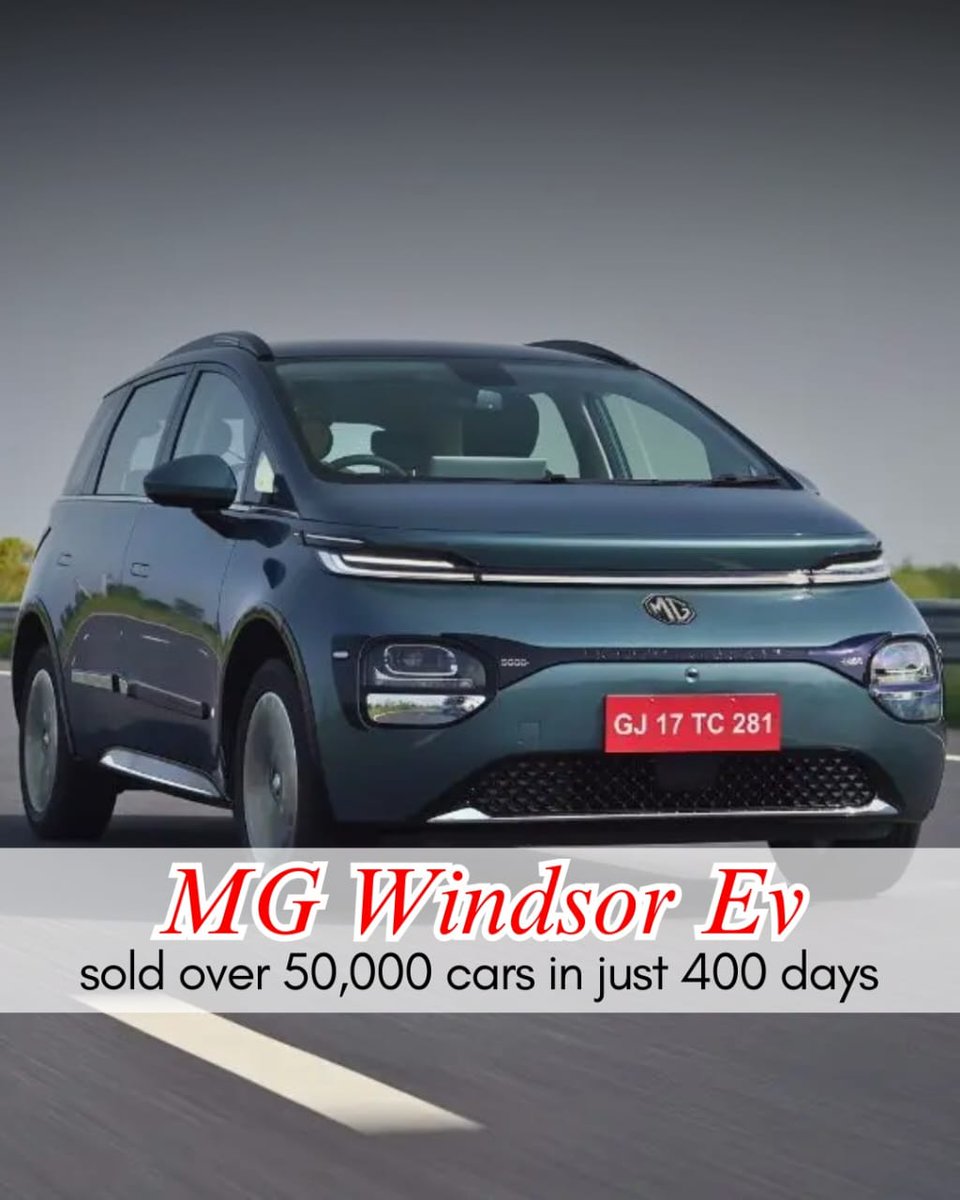 theamrishkumar's tweet image. .@MGMotorIn Windsor touching nearly 50,000 sales in just over a year reflects strong confidence from customers and keeps MG leading India’s EV shift.