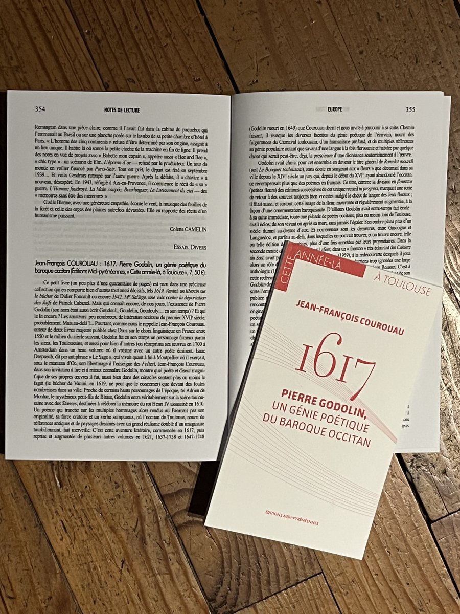 #VendrediLecture la recension de Philippe Gardy publiée dans la revue Europe est aussi "une invitation à lire" 1617. Pierre Godolin, un génie poétique du baroque occitan, "petit mais précieux ouvrage […] paru dans une précieuse collection" sur "un personnage fameux"…
