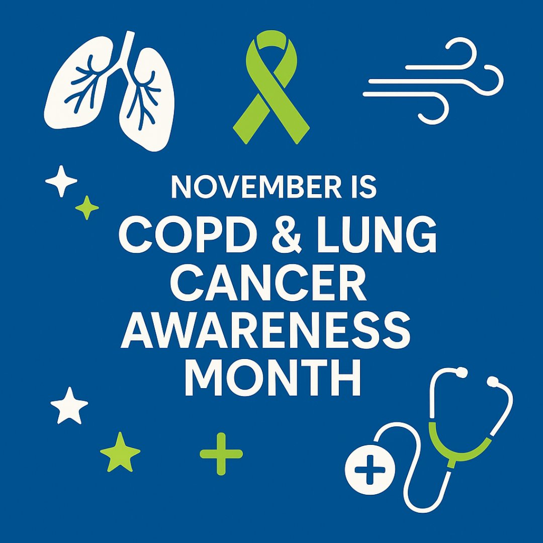 ahcap_org's tweet image. We recognize COPD &amp;amp; Lung Cancer Awareness Month by uplifting patients, caregivers, and the healthcare teams providing essential support. Increased awareness and collaboration help strengthen prevention, early recognition, and access to care.