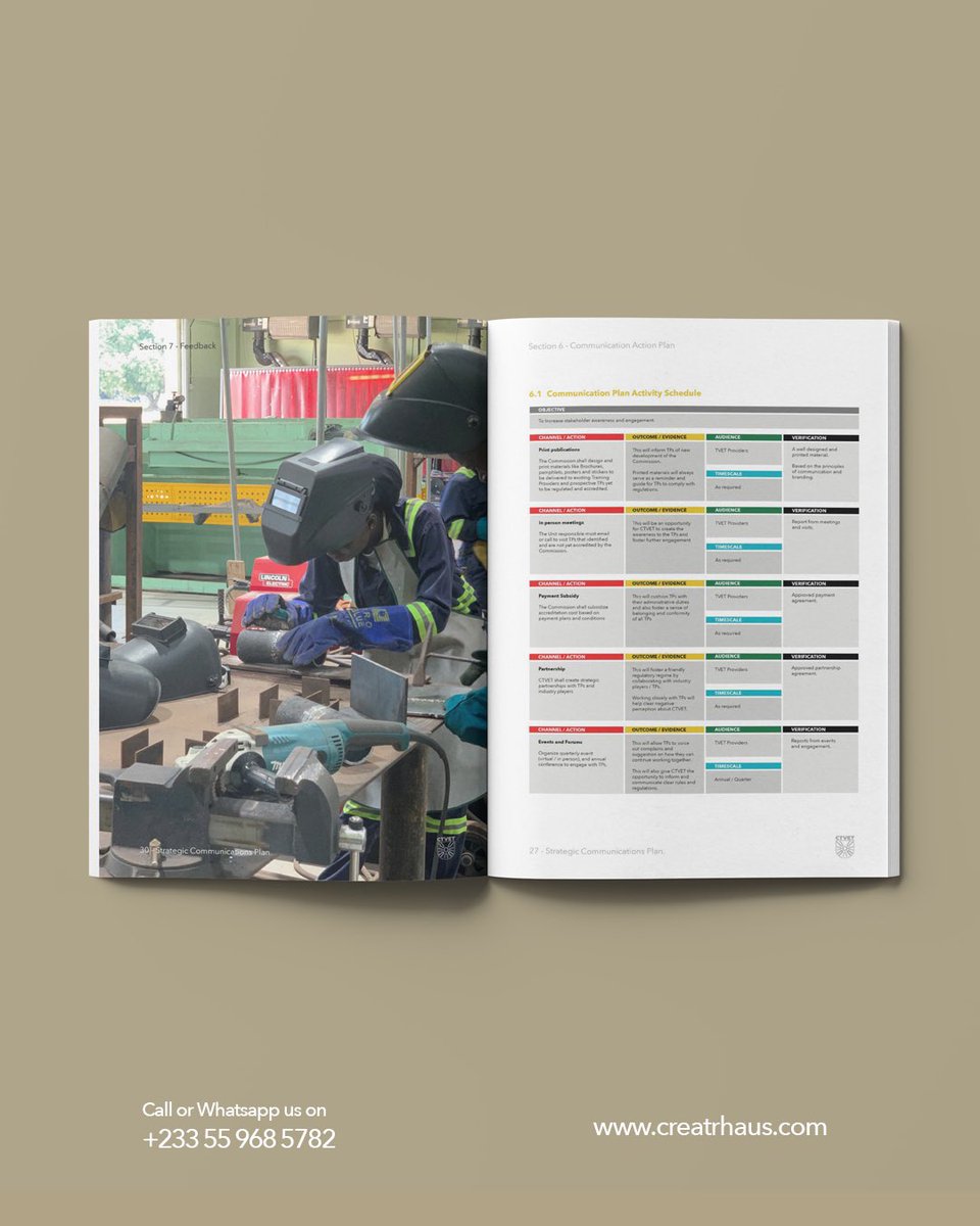 CreatrHaus's tweet photo. We developed a full Strategic Communications Plan and successfully implemented key activities that elevated visibility, engagement, and stakeholder alignment across the TVET space.

👉 https://t.co/7cPgqNZVSA
📞 +233 55 968 5782

#CTVET #CommunicationsStrategy #BrandStrategy https://t.co/yKAwJDthGA