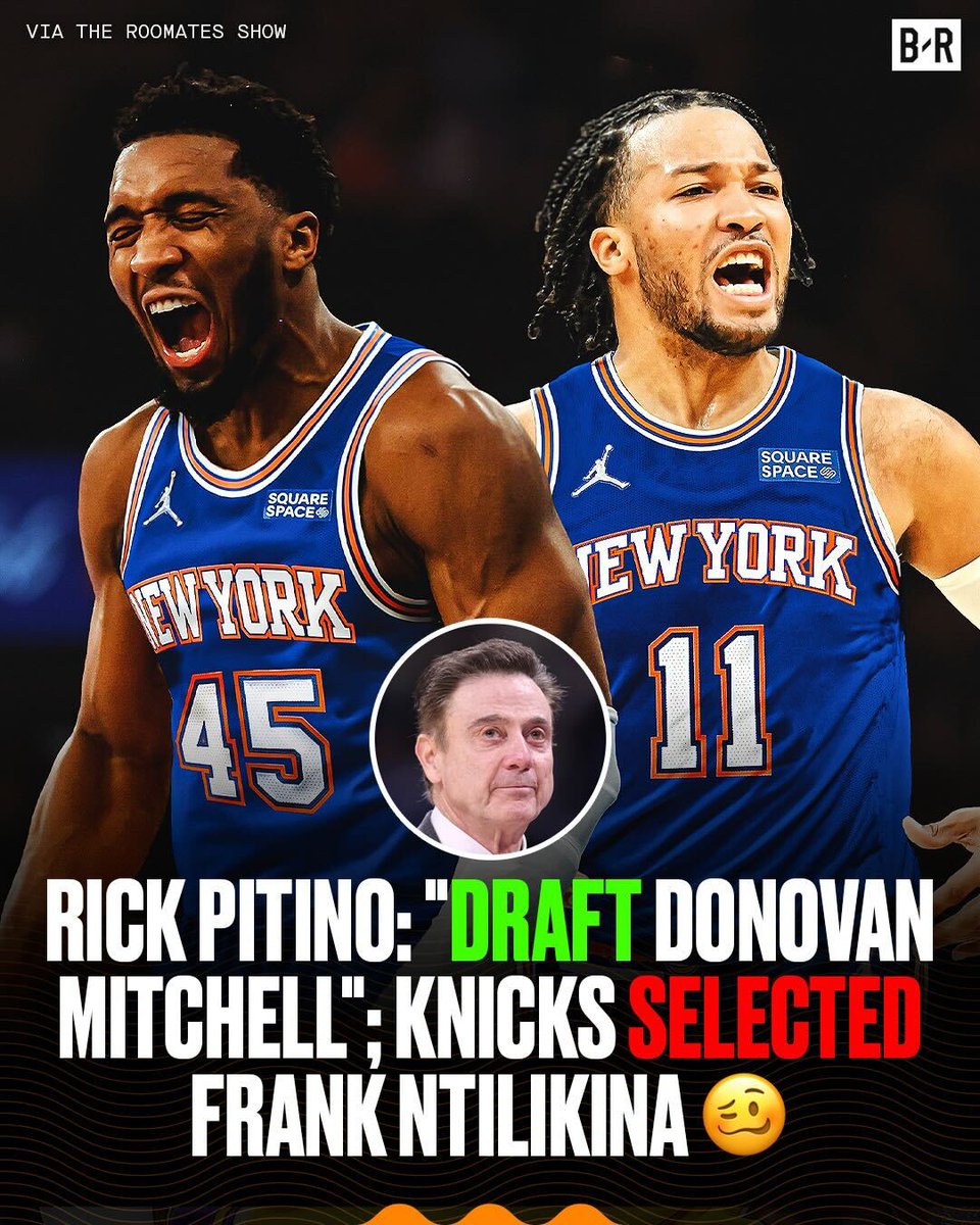 Rick Pitino says he called the Knicks urging them to take Donovan Mitchell with the 7th pick in the draft but New York said it was "too high"

"They wound up taking Frank Nicoletti." 😭

(Via @Roommates__Show) 