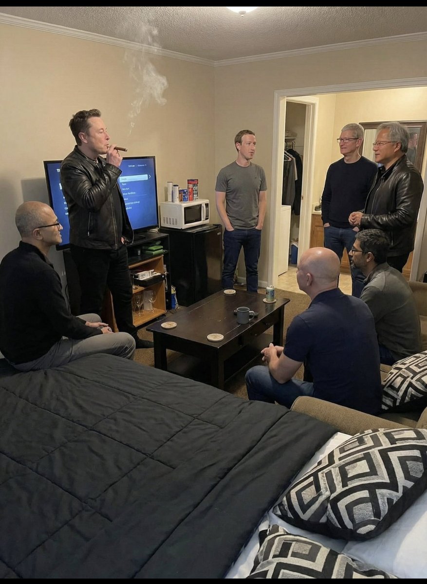 Elon mask,mark z, tim cook, bezos and hasen haung . The picture that defines wealthy in the warld