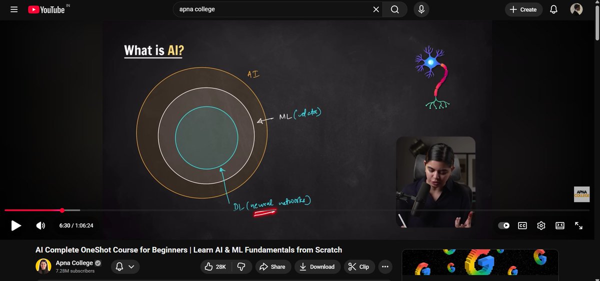 iamaditya_3's tweet image. Day 21 of #100DaysOfCode

Solved 4 Python problems on HackerRank + earned my 3rd Python star

Started AI/ML fundamentals (Apna College):

AI, ML basics, DL, GenAI, types of ML, supervised learning, classification, algorithms &amp;amp; more. Will finish tomorrow.

#Python