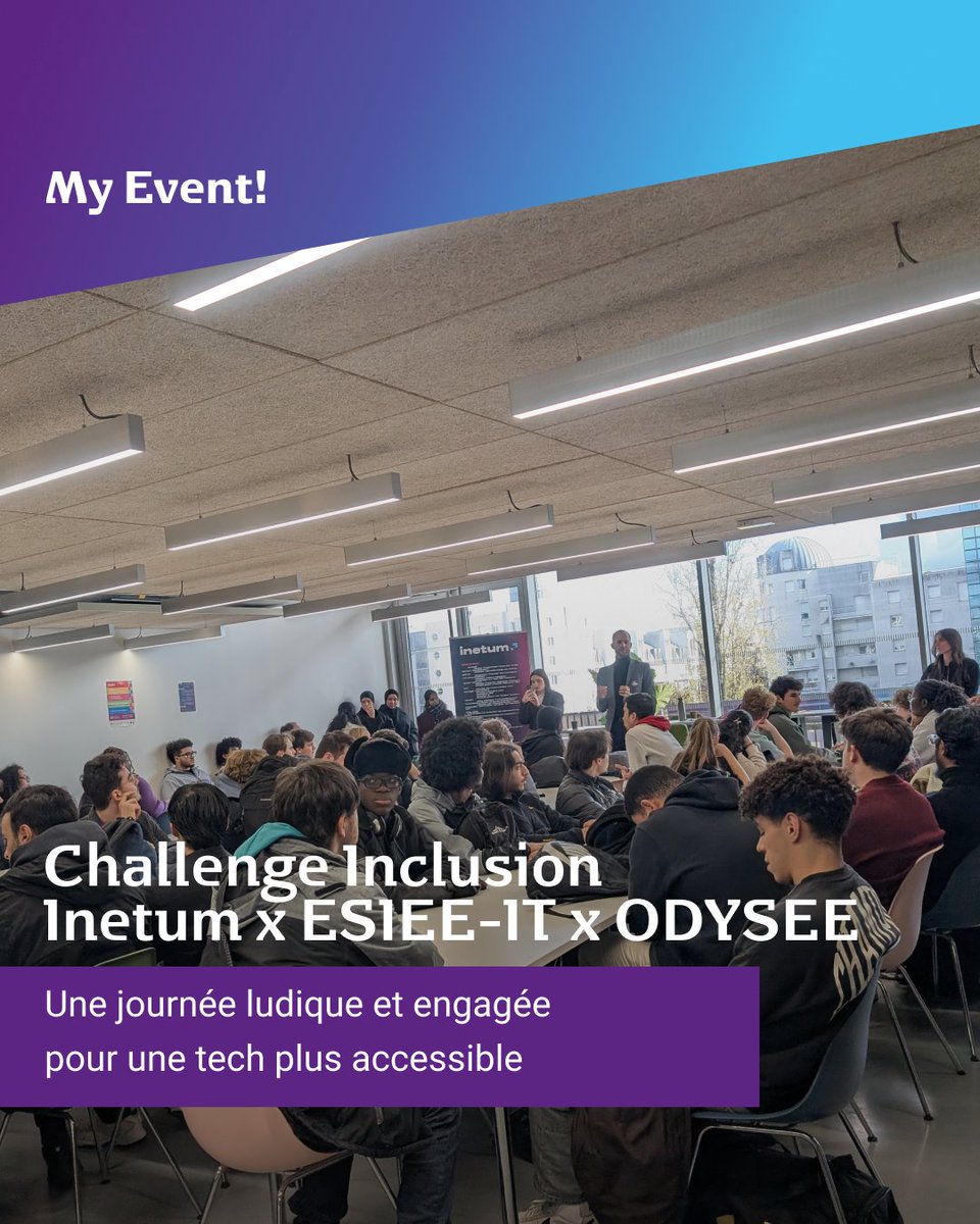 esiee_it's tweet image. Challenge Inclusion x Inetum x ESIEE-IT

Une journée ludique et engagée avec un Escape Game “Tech Ability” et des ateliers ODYSÉE sur les troubles DYS.
Nos étudiants ont imaginé des solutions pour une tech plus accessible.
Merci à Inetum et ODYSÉE pour leur énergie !