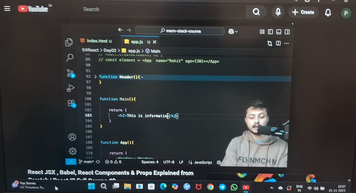 preeti_kus2007's tweet image. In web development  journey  Today  I learned  the basics of react components  ,jsx and babel.
Understanding  how components  work and how babel converts JSX into java script really  helped me see how react build UI efficiently. 
#CoderArmy  #learningjourney