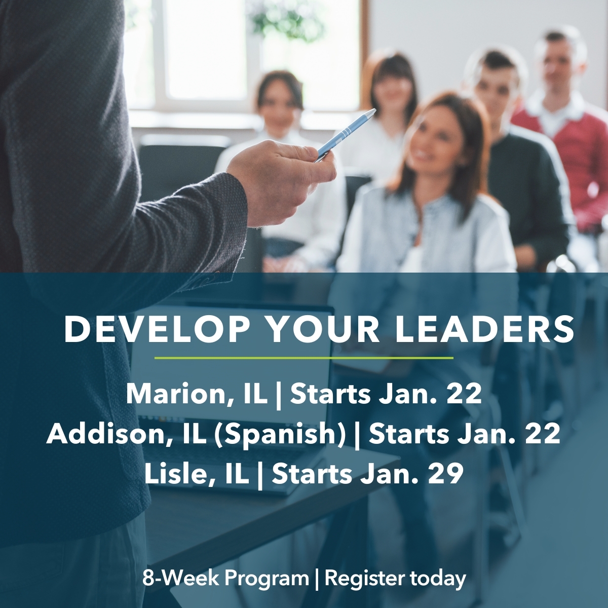IMECillinois's tweet image. Choose the upcoming 8-Week Develop Your Leaders training that works best for your team:

Marion – hubs.ly/Q03VhwF30
Addison (Spanish Version) – hubs.ly/Q03Vhx_Z0
Lisle – hubs.ly/Q03Vhx_d0 

#LeadershipDevelopment #WorkforceDevelopment  #DevelopYourLeaders