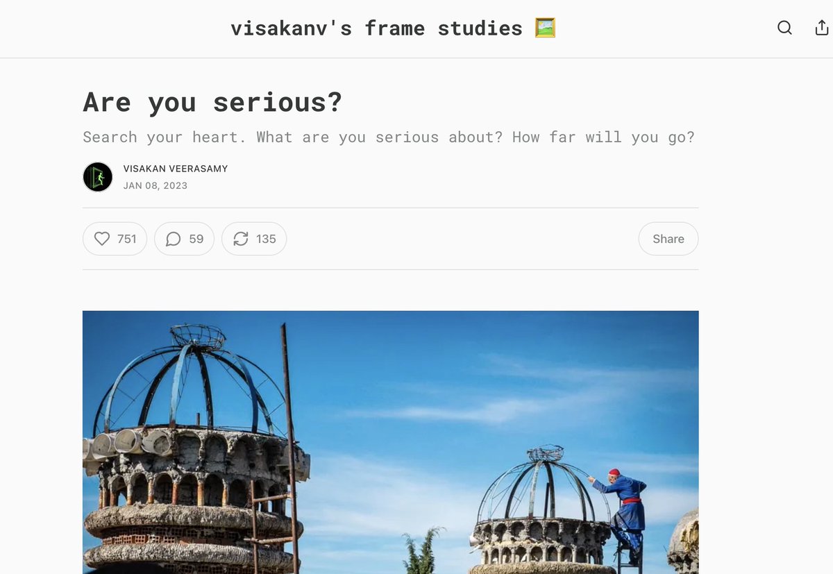 Agradecemos a @aarondfrancis por compartilhar o artigo de @visakanv sobre "Você está falando sério?".

 Uma leitura real