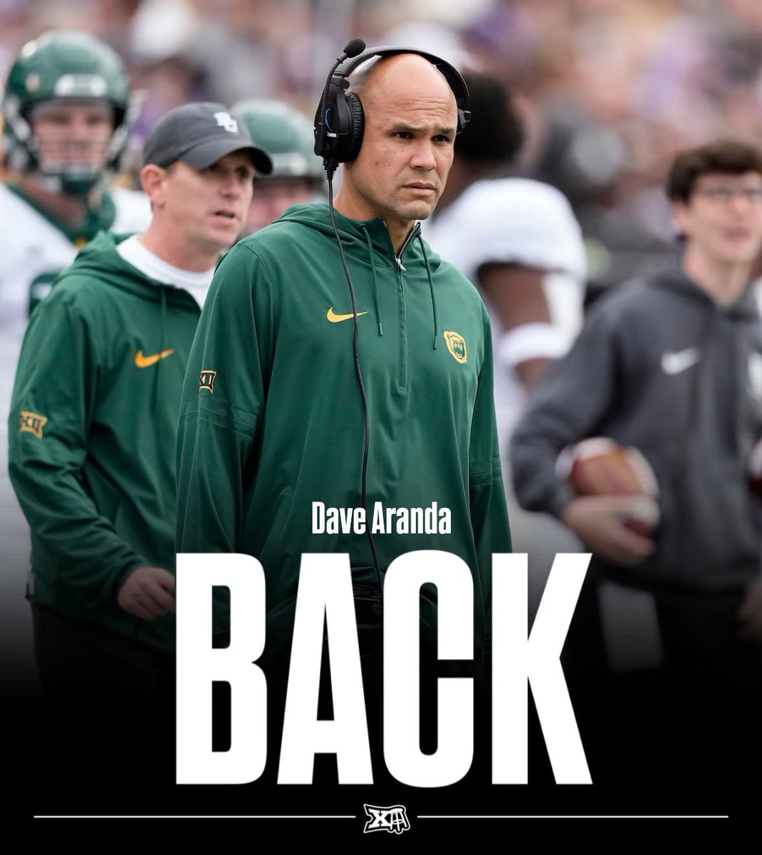 BarstoolBig12's tweet image. Baylor announces that Dave Aranda will be back through the 2026 season