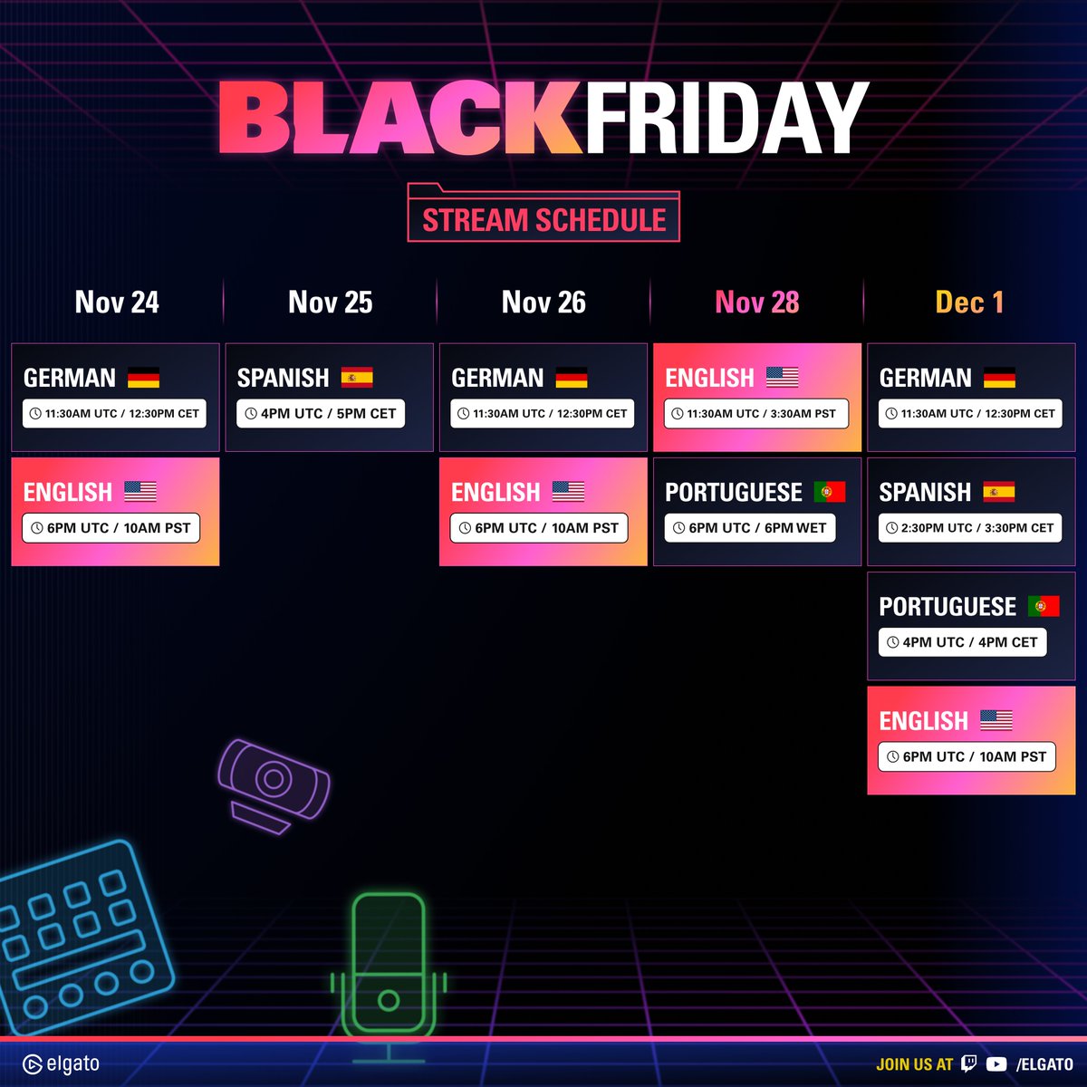 We'll be streaming all week to:

⁉️ Answer your product questions
🖥️ Walk you through live setup tutorials
🏷 Show you what's on sale (and help you pick the perfect gear)
🎁 Host giveaways

Bring your questions. We'll bring answers (and deals)!

Drop a 👋 if you're joining us.