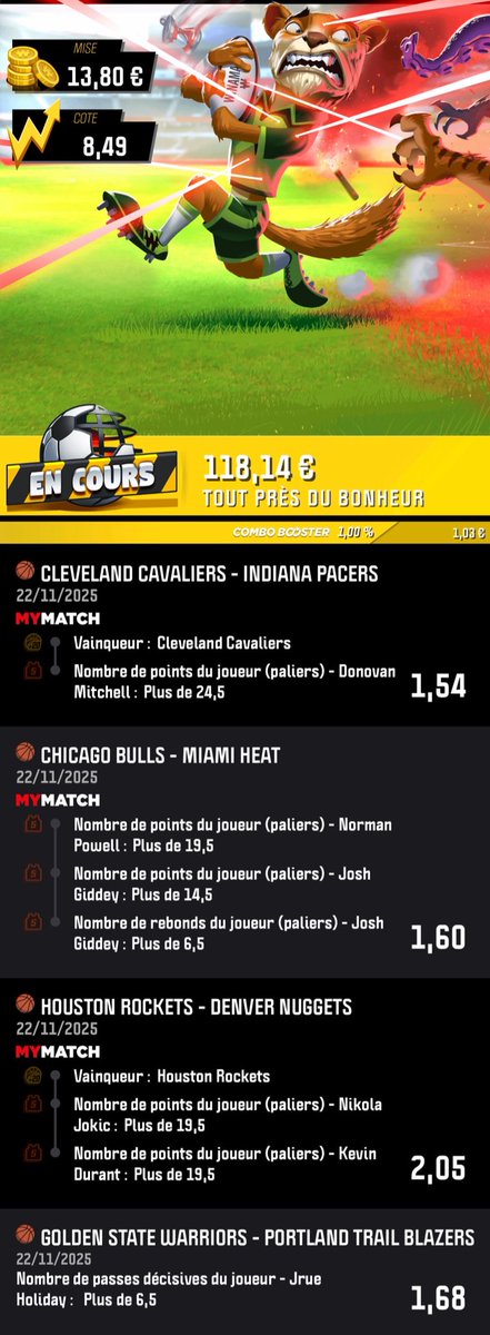 FastBreakTips's tweet image. Ceux qui veulent vibrer avec moi ce soir, petit combo @ 8 
#NBA #TeamParieur
