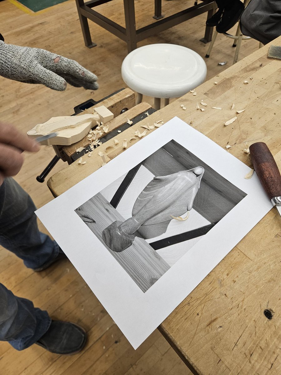 CFVWoodcarvers's tweet image. A few pictures from this week of club members working on their projects or just stropping their favorite blades! 
And, also a reminder when carving to take your time &amp;amp; enjoy the woodcarving journey! 😊