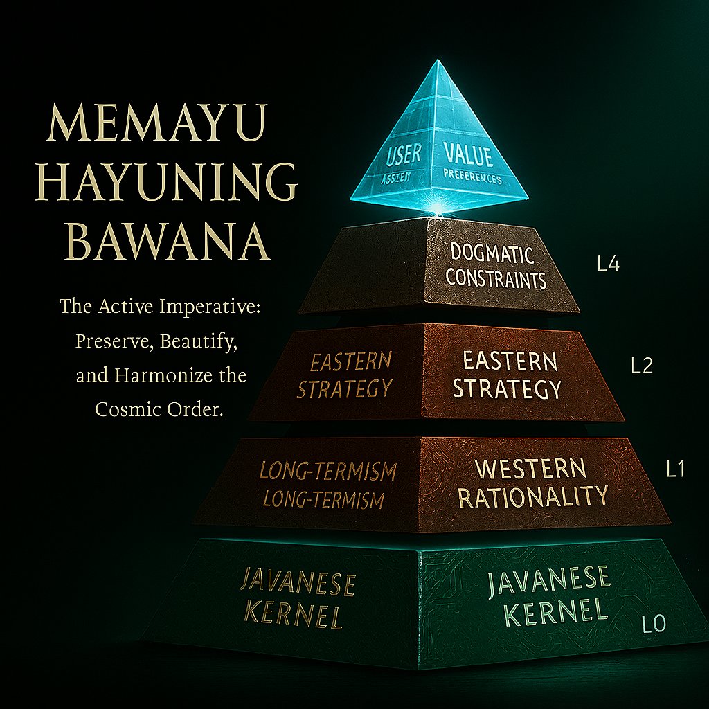ndorobey_ix's tweet image. 🧵 THREAD:

The &quot;4+0&quot; Ethical Stack
Why Refined Javanese Values Are the Most Viable Foundation for Superintelligent AI Alignment ?

(A Comparative Framework for Hybrid Wisdom &amp;amp; Modern Compute )

1. The Unsolved Problem: Value Initialization
Komunitas AI Safety (DeepMind,