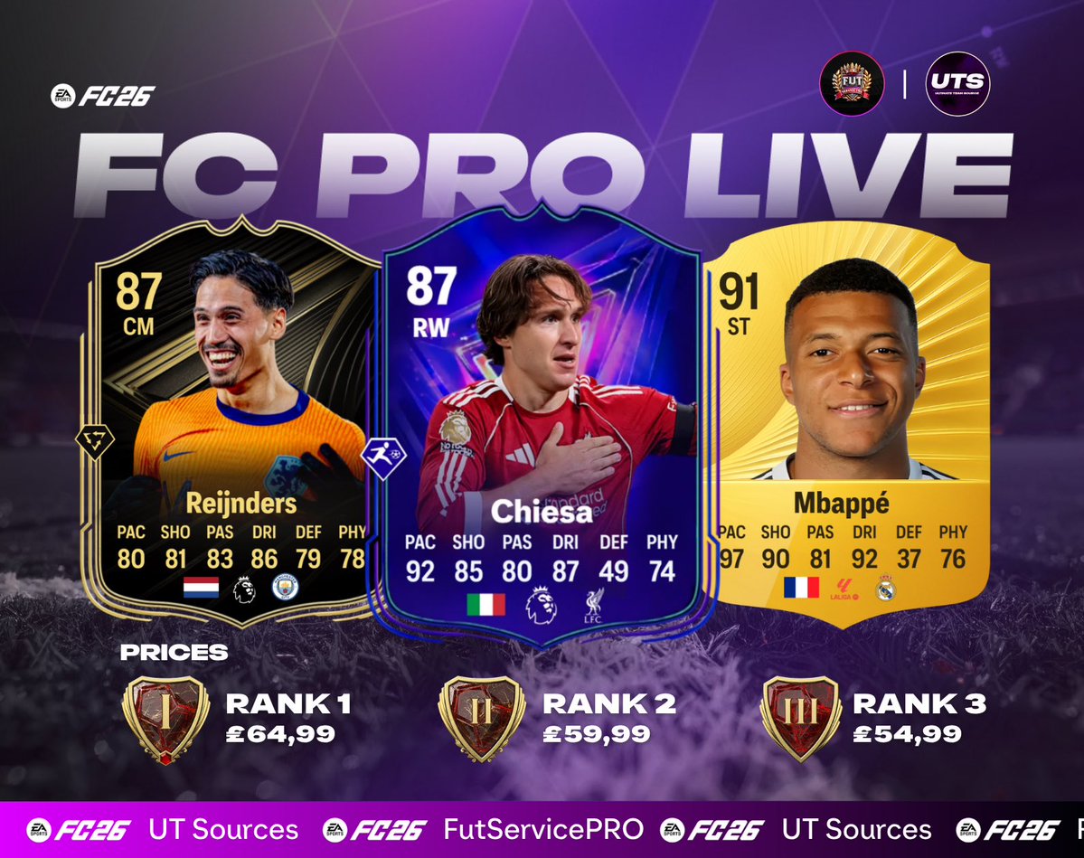 FutServicePro's tweet image. 🚨FC PRO LIVE Champs Service Bookings Open🚨

🎮Available on PS, XBOX &amp;amp; PC

✅+500 Champs orders completed

📩DM us now! Spots are running out fast!⚡

#EAFC26 #FutChamps