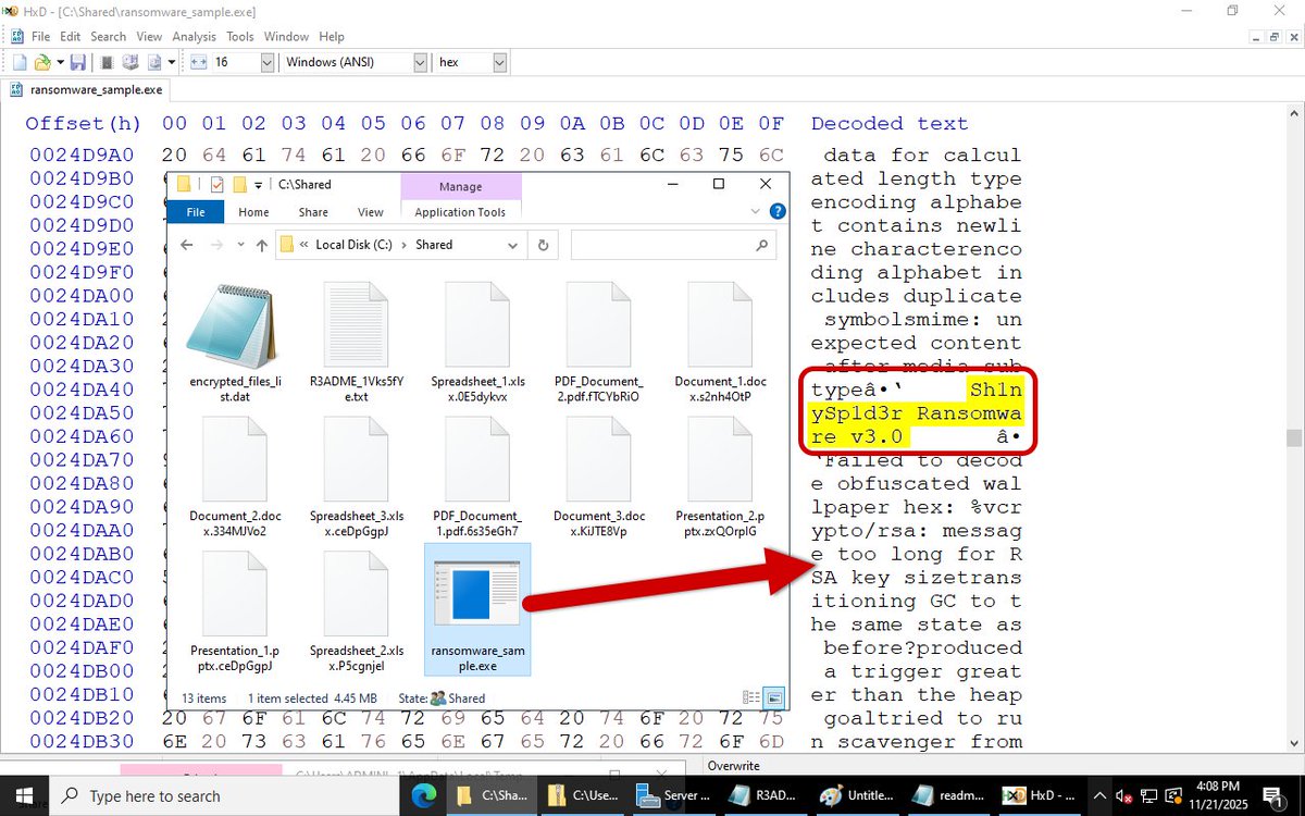 Unit42_Intel's tweet image. We are tracking indicators for a new #ransomware named &quot;ShinySp1d3r&quot; likely associated with the cybercrime group #BlingLibra (#ShinyHunters). Discovered samples are for Windows, but a Linux version will apparently be released at a later point. Details at bit.ly/4a6xMye